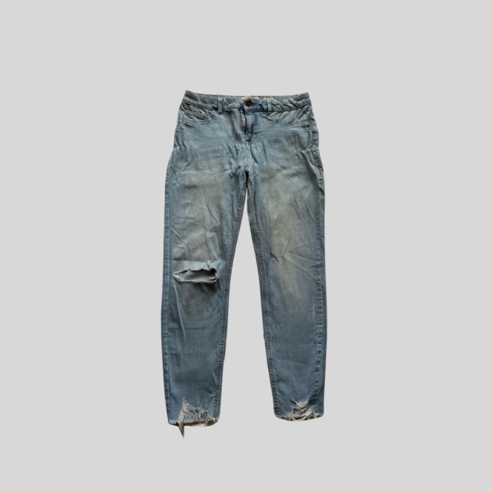 New Look Light Blue Distressed Skinny Jeans